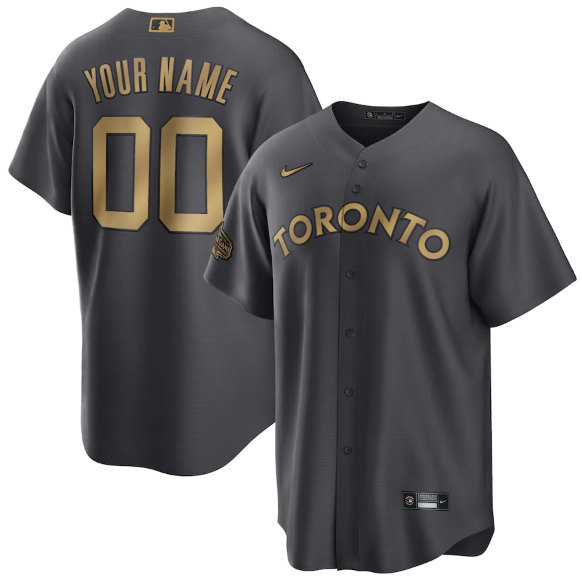 Toronto Blue Jays Custom Charcoal 2022 All-Star Cool Base Stitched Jersey