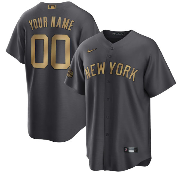 New York Yankees Custom Charcoal 2022 All-Star Cool Base Stitched Jersey