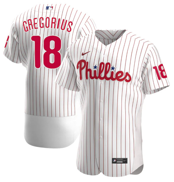 Philadelphia Phillies #18 Didi Gregorius White Flex Base Stitched Jersey