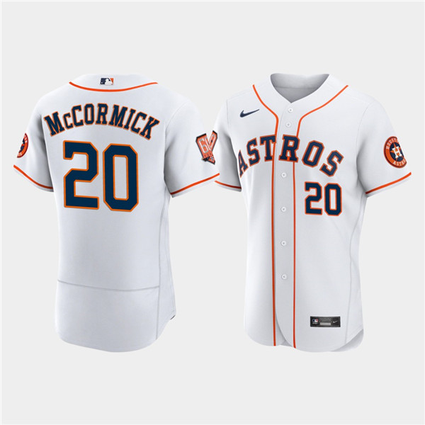 Houston Astros #20 Chas McCormick White 60th Anniversary Flex Base Stitched Jersey