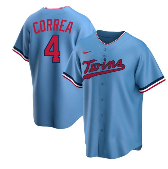 Minnesota Twins #4 Carlos Correa Blue Cool Base Stitched Jersey