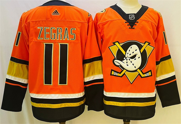 Anaheim Ducks #11 Trevor Zegras Orange Stitched Jersey