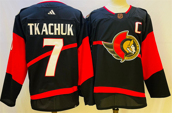 Ottawa Senators #7 Brady Tkachuk Black Stitched Jersey