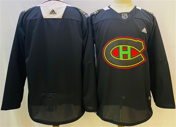 Montreal Canadiens Blank 2022 Black Warm Up History Night Stitched Jersey