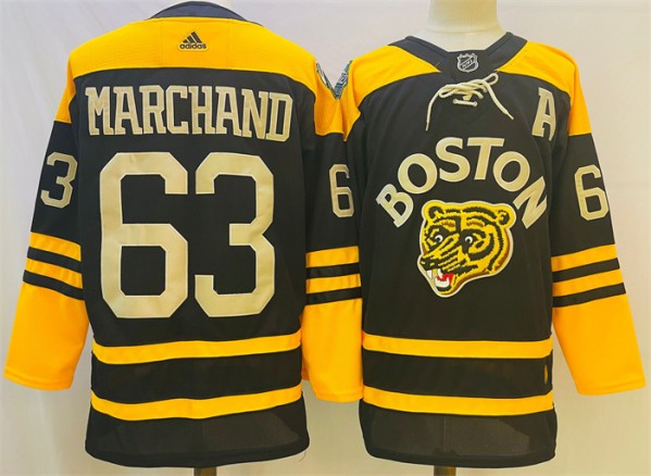 Boston Bruins #63 Brad Marchand Black Classic Primegreen Stitched Jersey