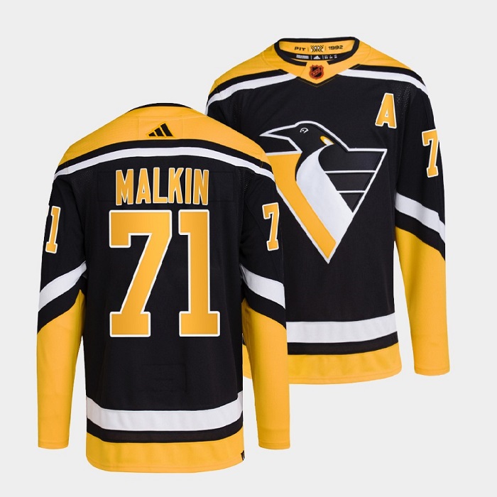 Pittsburgh Penguins #71 Evgeni Malkin Black 2022-23 Reverse Retro Stitched Jersey
