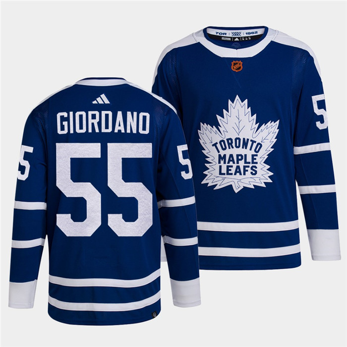 Toronto Maple Leafs #55 Mark Giordano Blue 2022 Reverse Retro Stitched Jersey