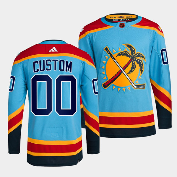 Florida Panthers Custom Blue 2022 Reverse Retro Stitched Jersey