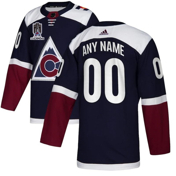 Colorado Avalanche Avtive Player Custom 2022 Navy Stanley Cup Champions Patch Stitched Jersey