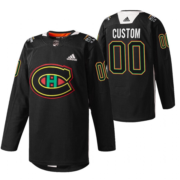 Montreal Canadiens Custom 2022 Black Warm Up History Night Stitched Jersey