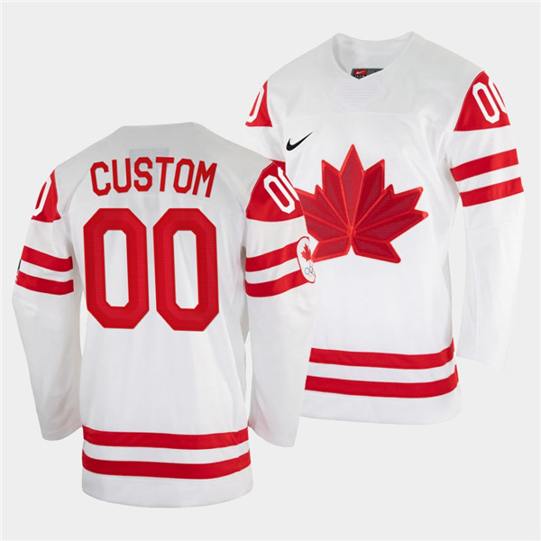 Canada Custom 2022 Beijing Winter Olympic White Stitched Jersey