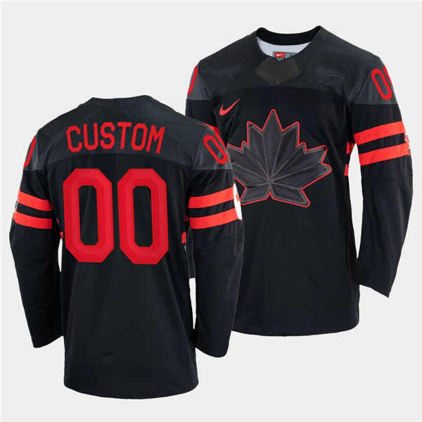 Canada Custom 2022 Beijing Winter Olympic Black Stitched Jersey
