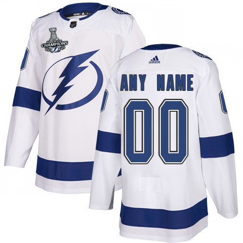 Tampa Bay Lightning Custom 2021 White Stanley Cup Champions Stitched Jersey