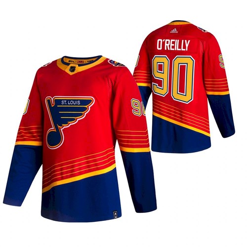 St. Louis Blues #90 Ryan O'Reilly 2021 Red Reverse Retro Stitched Jersey