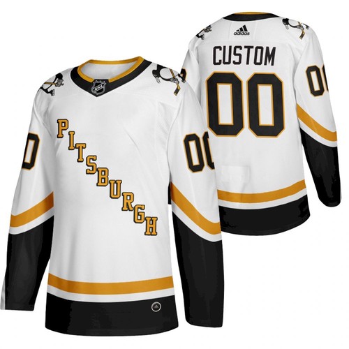 Pittsburgh Penguins Custom 2020-21 White Stitched Jersey