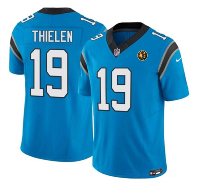 Carolina Panthers #19 Adam Thielen Blue 2023 F.U.S.E. With John Madden Patch Vapor Limited Stitched Jersey