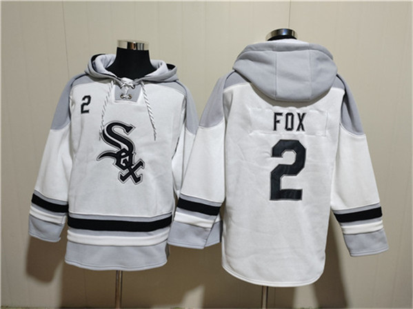 Chicago White Sox #2 Nellie Fox White Ageless Must-Have Lace-Up Pullover Hoodie