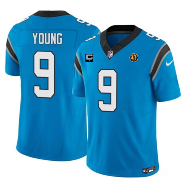 Carolina Panthers #9 Bryce Young Blue 2023 F.U.S.E. With 1-Star C Patch And John Madden Patch Vapor Limited Stitched Jersey