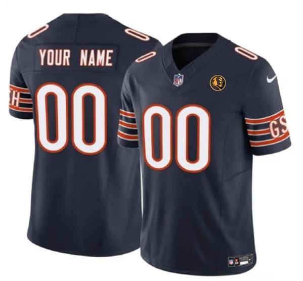 Chicago Bears Custom Navy 2023 F.U.S.E. With John Madden Patch Vapor Limited Stitched Jersey