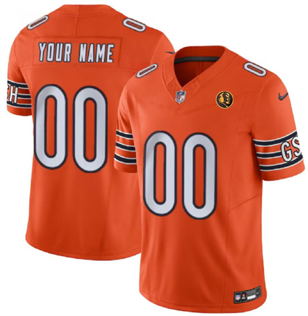 Chicago Bears Custom Orange 2023 F.U.S.E. With John Madden Patch Vapor Limited Stitched Jersey