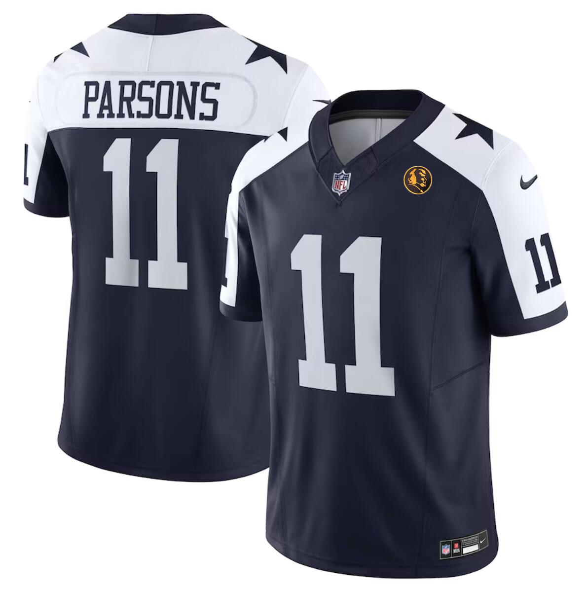 Dallas Cowboys #11 Micah Parsons Navy 2023 F.U.S.E. With John Madden Patch Thanksgiving Vapor Limited Stitched Jersey