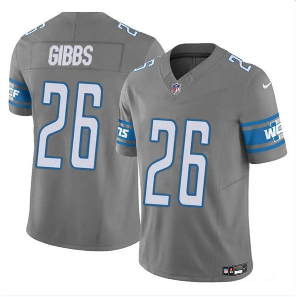 Detroit Lions #26 Jahmyr Gibbs Gray 2023 F.U.S.E. Vapor Untouchable Limited Stitched Jersey