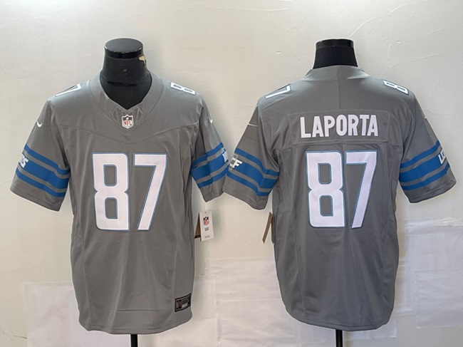 Detroit Lions #87 Sam LaPorta Gray 2023 F.U.S.E. Vapor Untouchable Limited Stitched Jersey