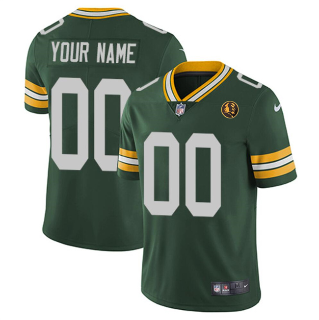 Green Bay Packers Custom Green With John Madden Patch Vapor Limited Stitched Jersey