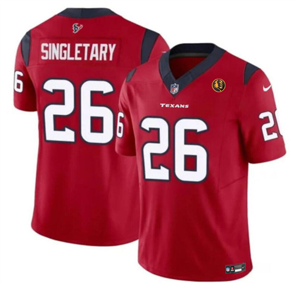 Houston Texans #26 Devin Singletary Red 2023 F.U.S.E. With John Madden Patch Vapor Limited Stitched Jersey