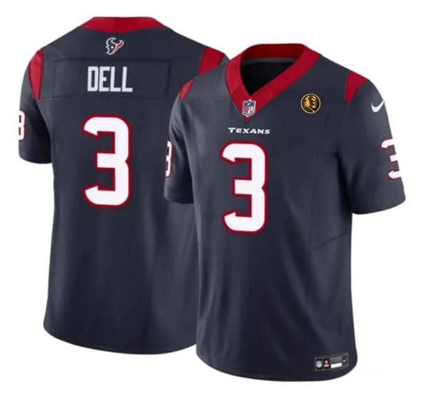 Houston Texans #3 Tank Dell Navy 2023 F.U.S.E. With John Madden Patch Vapor Limited Stitched Jersey
