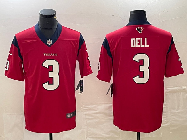 Houston Texans #3 Tank Dell Red Vapor Untouchable Stitched Jersey