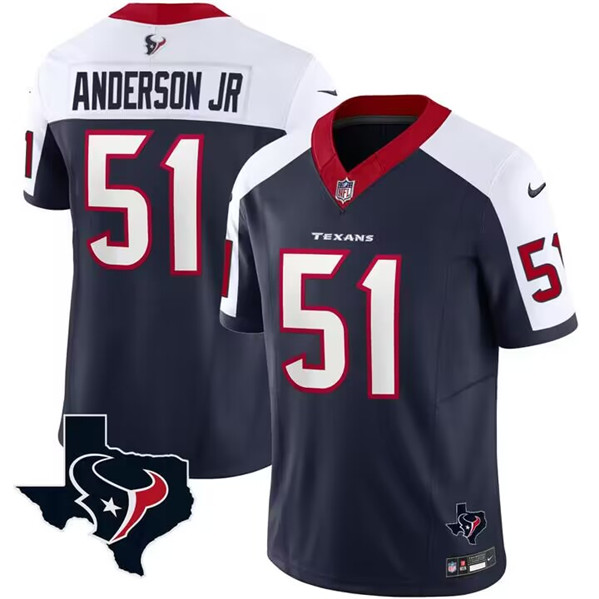 Houston Texans #51 Will Anderson Jr. White Navy 2023 F.U.S.E. Vapor Untouchable Limited Stitched Jersey