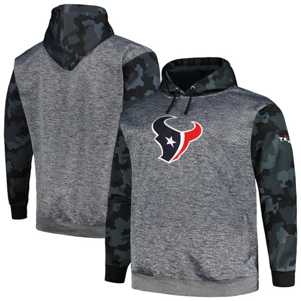 Houston Texans Heather Charcoal Big Tall Camo Pullover Hoodie