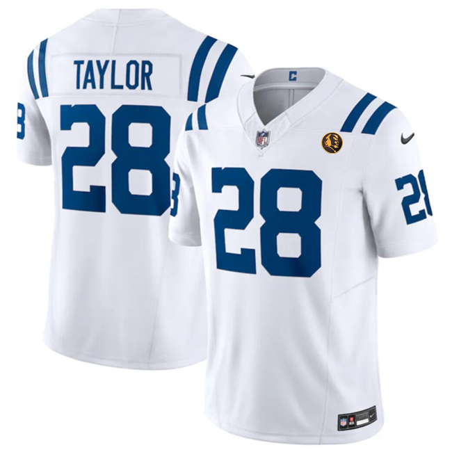 Indianapolis Colts #28 Jonathan Taylor White 2023 F.U.S.E. With John Madden Patch Vapor Limited Stitched Jersey