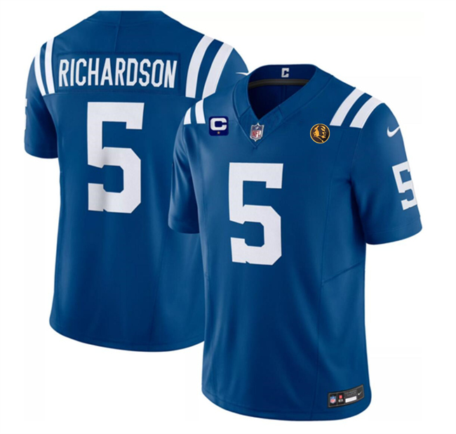 Indianapolis Colts #5 Anthony Richardson Blue 2023 F.U.S.E. 1-Star C Patch And With John Madden Patch Vapor Limited Stitched Jersey