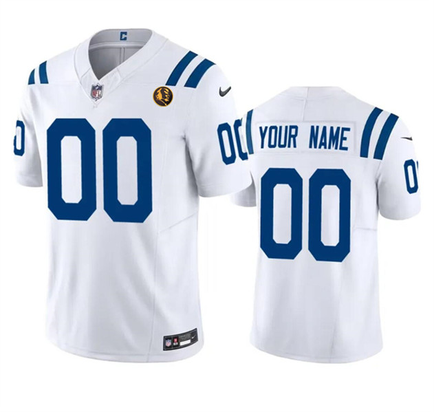 Indianapolis Colts Custom White 2023 F.U.S.E. With John Madden Patch Vapor Limited Stitched Jersey