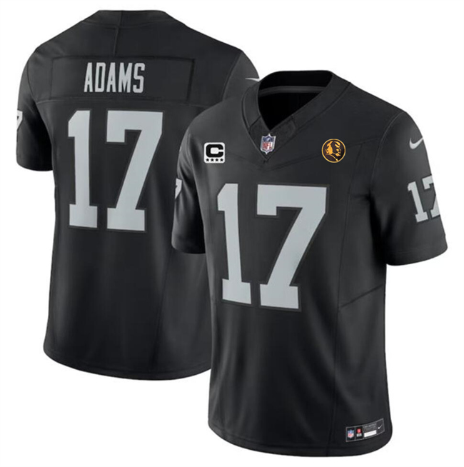 Las Vegas Raiders #17 Davante Adams Black 2023 F.U.S.E. With 4-Star C Patch And John Madden Patch Vapor Limited Stitched Jersey