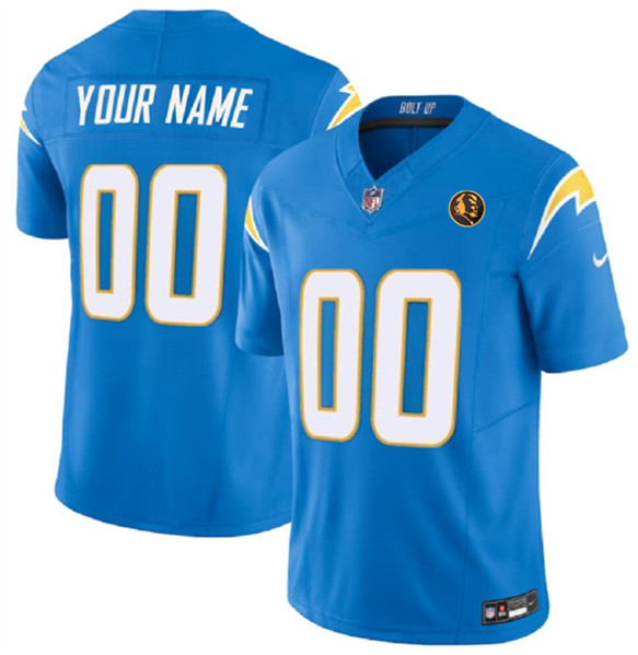 Los Angeles Chargers Custom Light Blue 2023 F.U.S.E. With John Madden Patch Vapor Limited Stitched Jersey