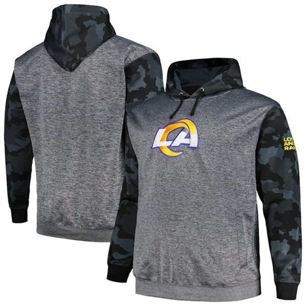 Los Angeles Rams Heather Charcoal Big Tall Camo Pullover Hoodie