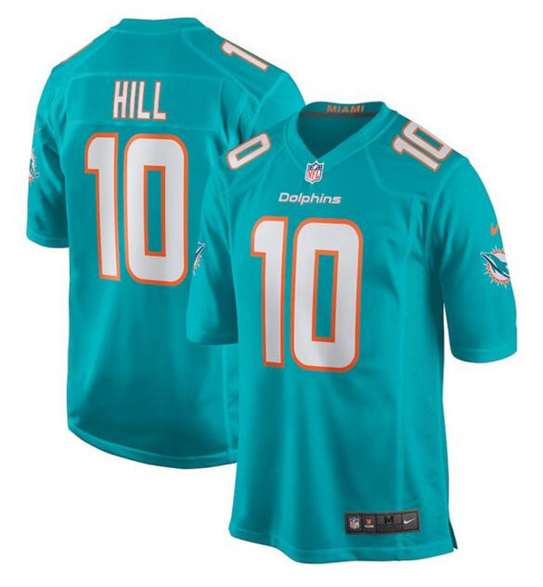 Miami Dolphins #10 Tyreek Hill Aqua Stitched Game Jersey