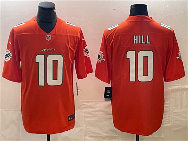 Miami Dolphins #10 Tyreek Hill Orange Vapor Untouchable Limited Stitched Jersey