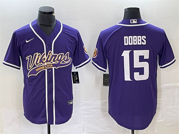 Minnesota Vikings #15 Josh Dobbs Purple Cool Base Stitched Jersey