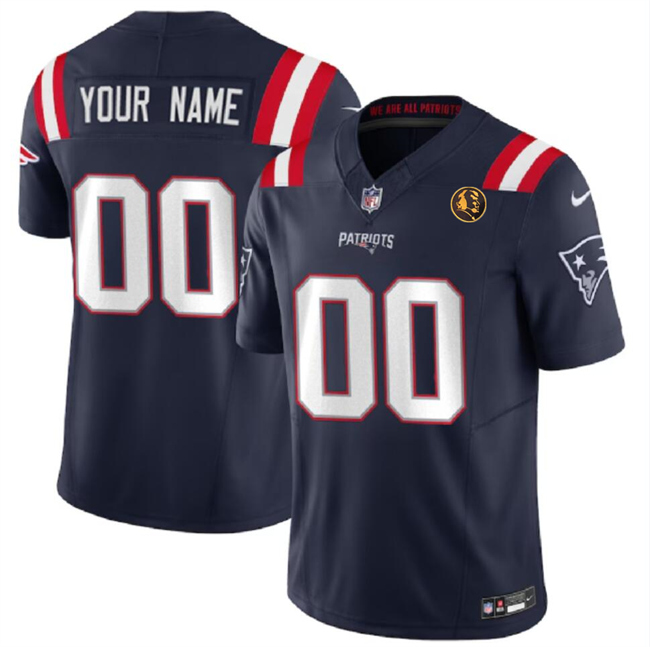 New England Patriots Custom Navy 2023 F.U.S.E. With John Madden Patch Vapor Limited Stitched Jersey
