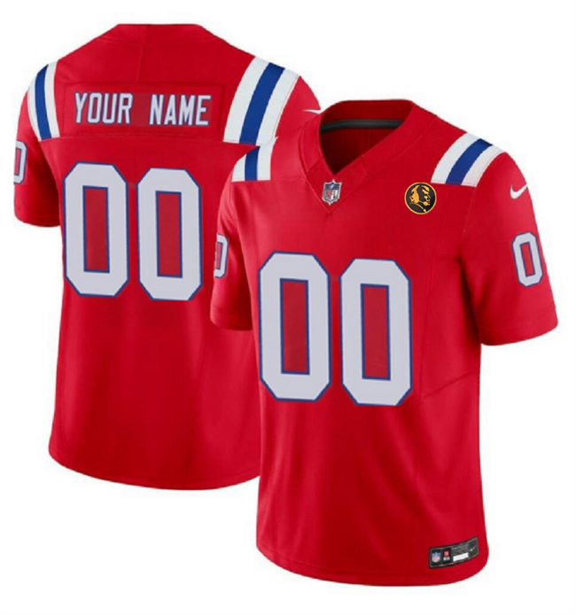 New England Patriots Custom Red 2023 F.U.S.E. With John Madden Patch Vapor Limited Stitched Jersey