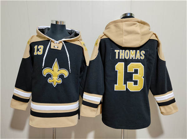 New Orleans Saints #13 Michael Thomas Black Ageless Must-Have Lace-Up Pullover Hoodie