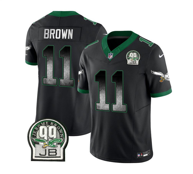 Philadelphia Eagles #11 A. J. Brown Black 2023 F.U.S.E. Throwback Vapor Untouchable Limited Stitched Jersey