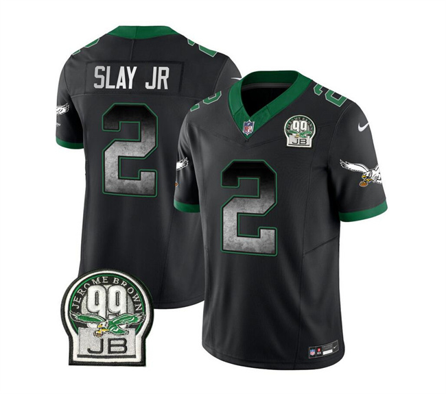 Philadelphia Eagles #2 Darius Slay JR Black 2023 F.U.S.E. Throwback Vapor Untouchable Limited Stitched Jersey