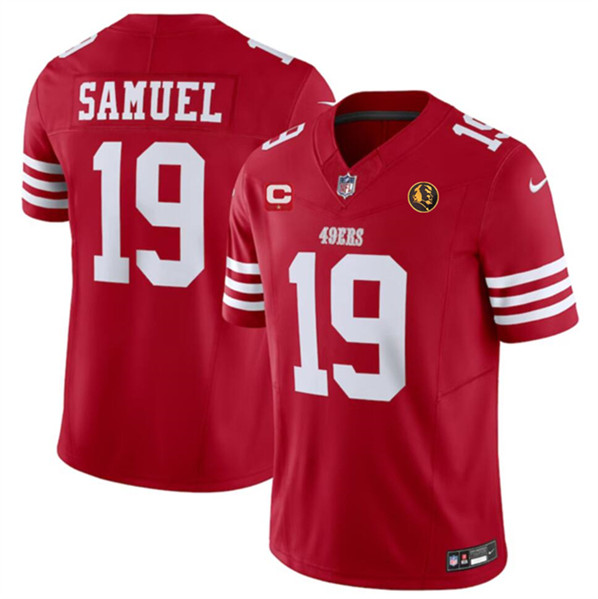 San Francisco 49ers #19 Deebo Samuel Red 2023 F.U.S.E. With 1-Star C Patch And John Madden Patch Vapor Limited Stitched Jersey