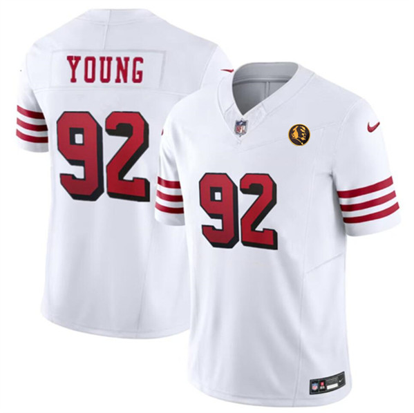 San Francisco 49ers #92 Chase Young New White 2023 F.U.S.E. With John Madden Patch Vapor Limited Stitched Jersey