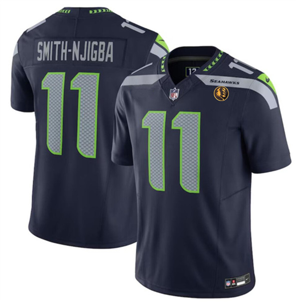 Seattle Seahawks #11 Jaxon Smith-Njigba Navy 2023 F.U.S.E. With John Madden Patch Vapor Limited Stitched Jersey